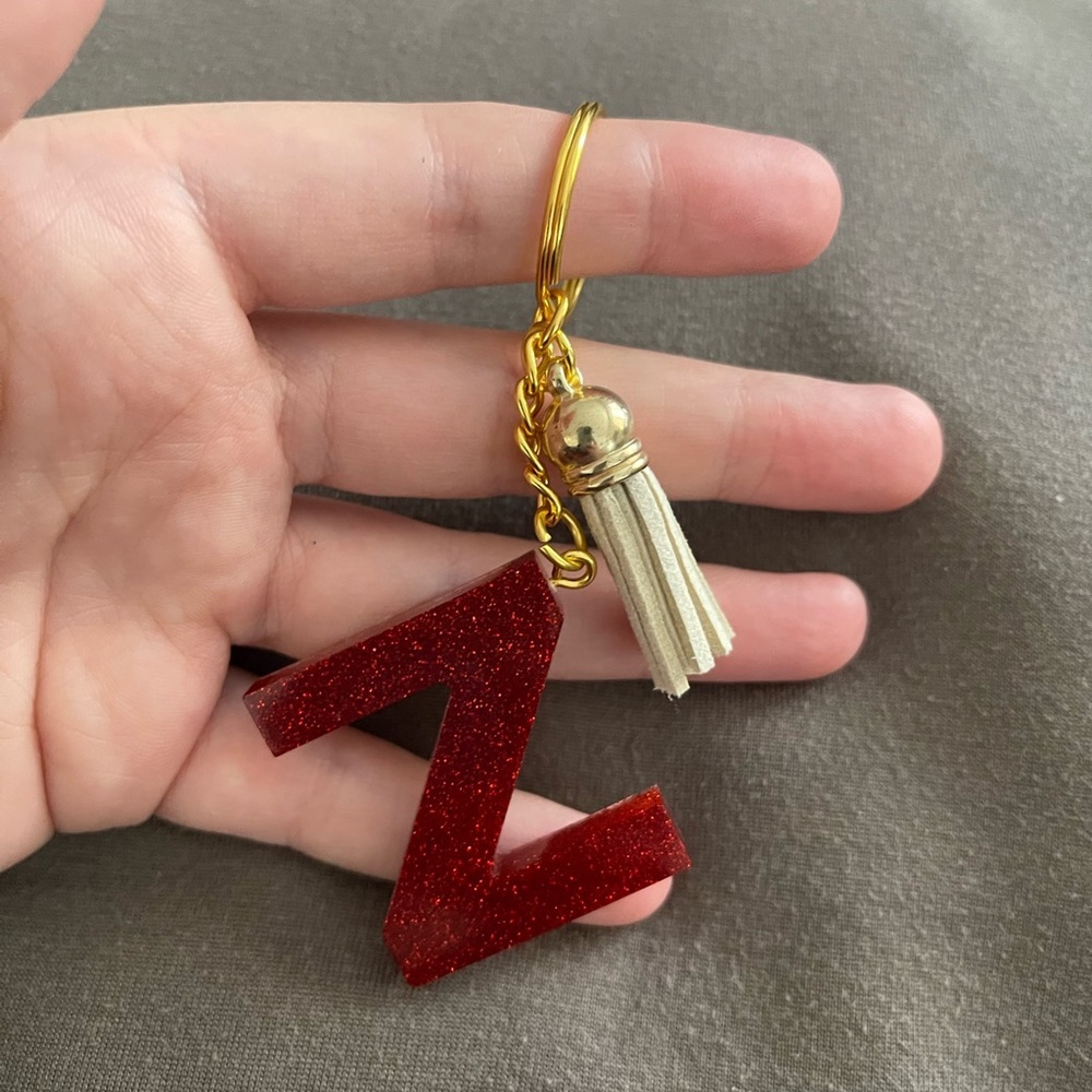 Handmade Letter "Z" Keychain - Picture 2 of 6